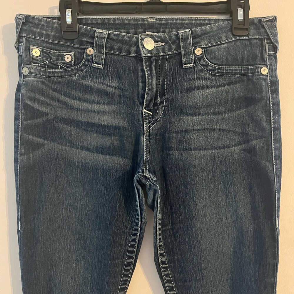 True Religion Blue Skinny Jeans with Faded Details